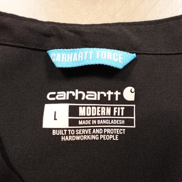 Carhartt Force Scrub Top Women’s Large Black Modern Fit - Picture 2 of 8